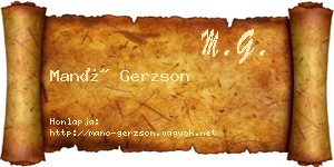 Manó Gerzson névjegykártya